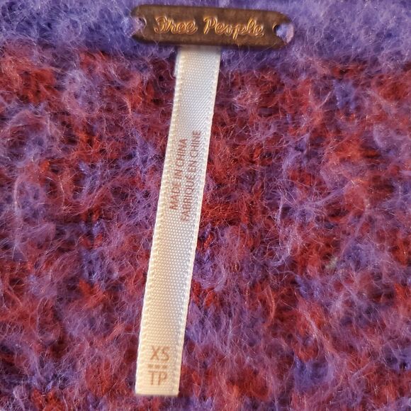 Free People Through The Motions V Neck Sweater Vest Supernova Combo XS Boxy Crop - Picture 2 of 16